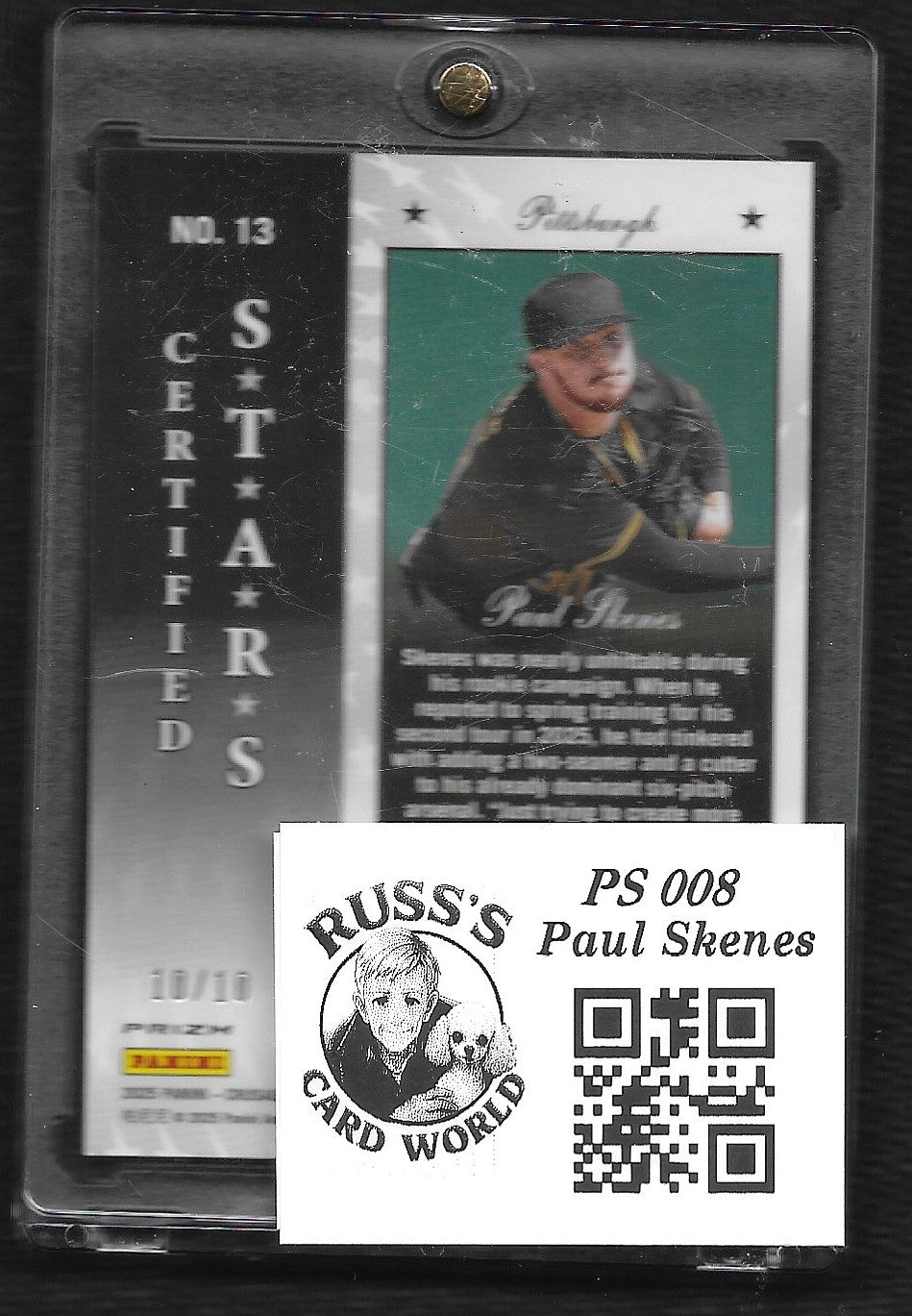 2025 Panini Crusade #13 Paul Skenes Certified Stars Gold #/10