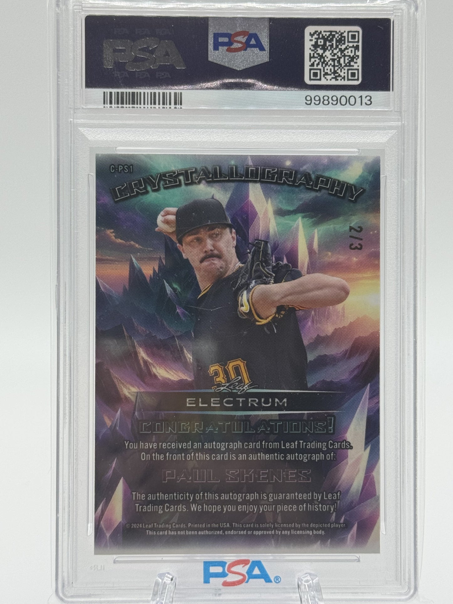 2024 Leaf Electrum #CPS1 Paul Skenes Crystallography AUTO Silver #/3