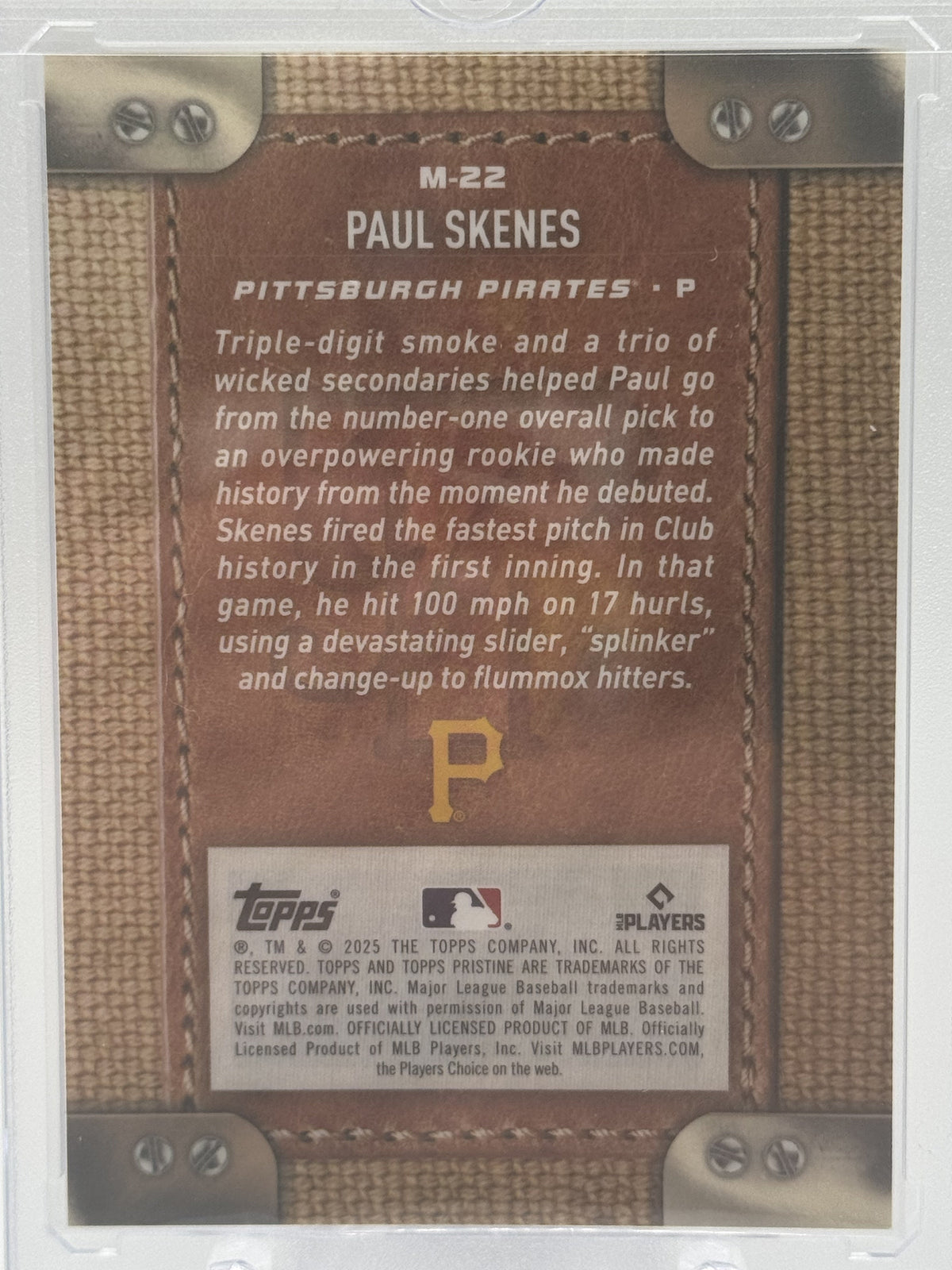 2025 Topps Pristine #M-22 Paul Skenes Monogram