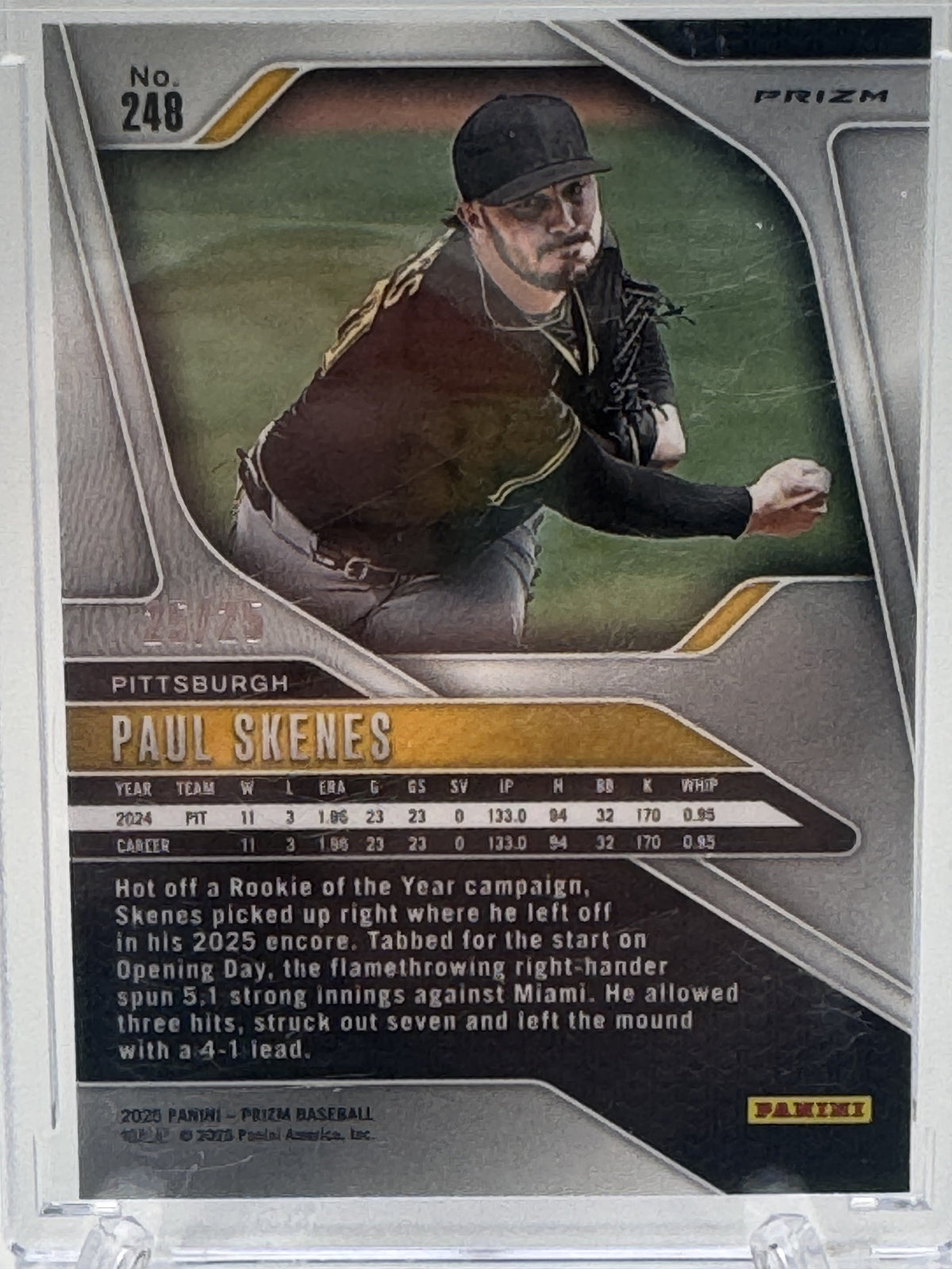 2025 Panini Prizm #248 Paul Skenes Green Pulsar Prizms # 25/25