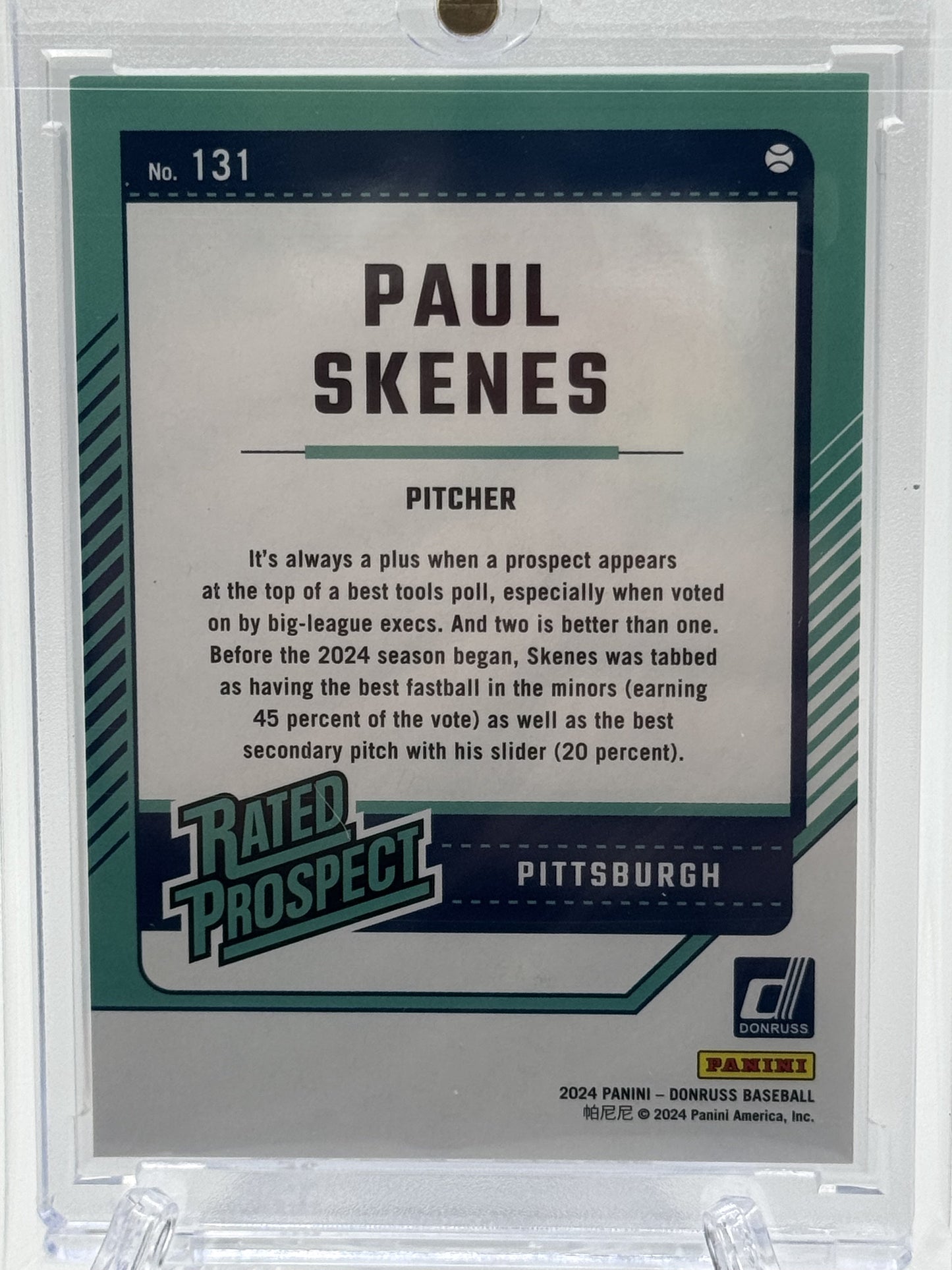 2024 Donruss #131 Paul Skenes Presidential Collection # 7/46