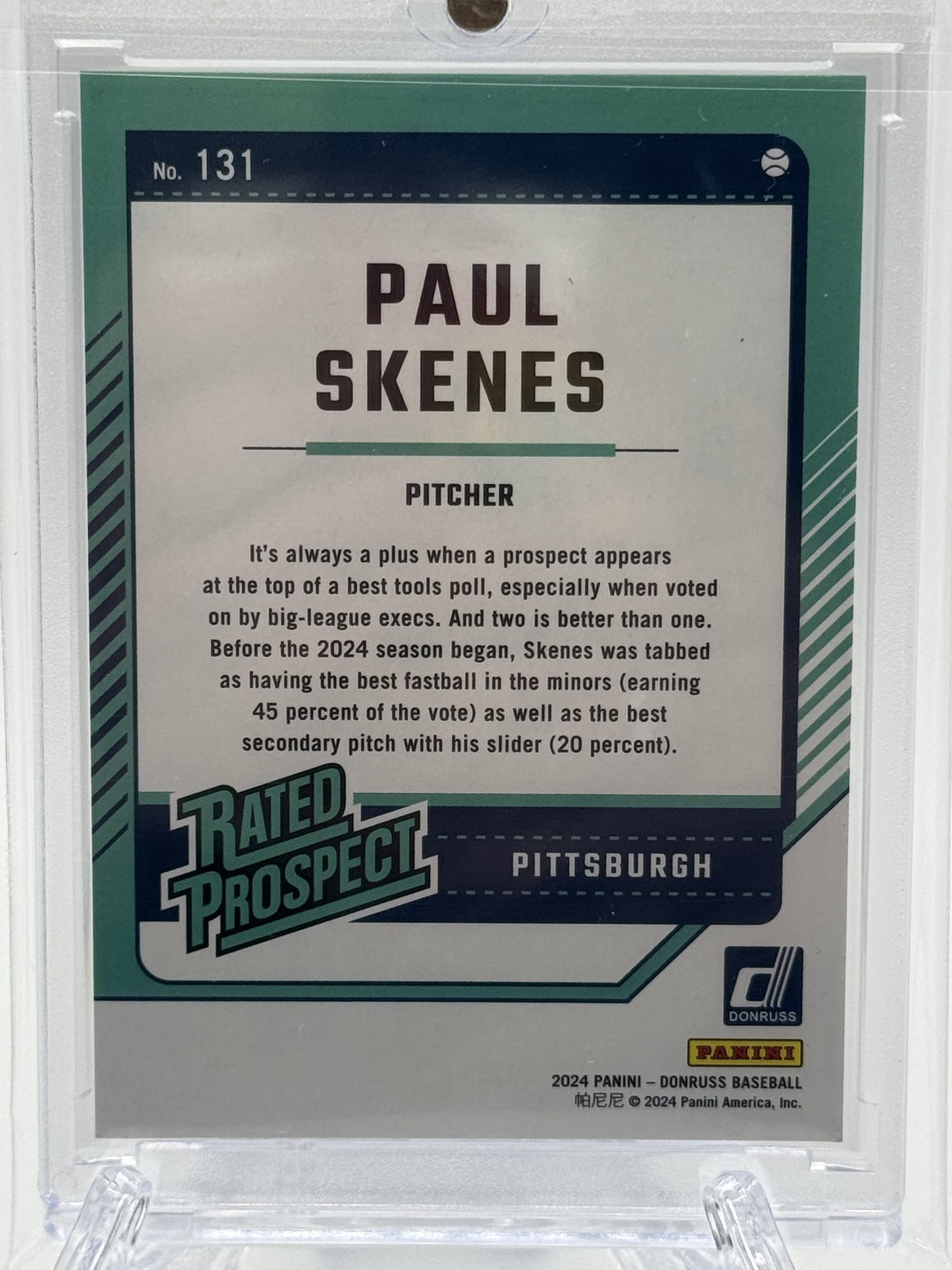 2024 Donruss #131 Paul Skenes Presidential Collection # 40/46