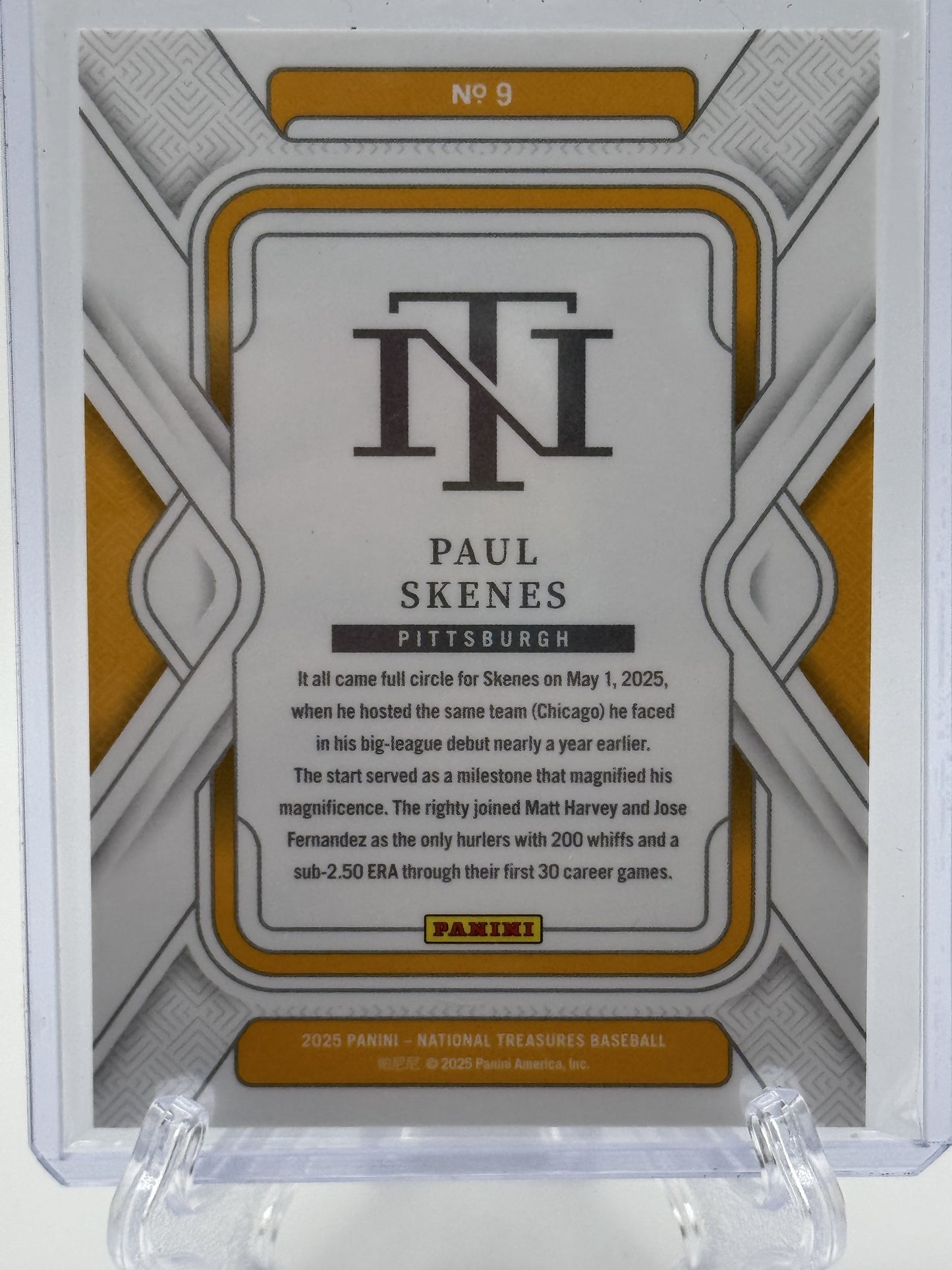 2025 Panini National Treasures #9 Paul Skene's Holo Gold # 10/10