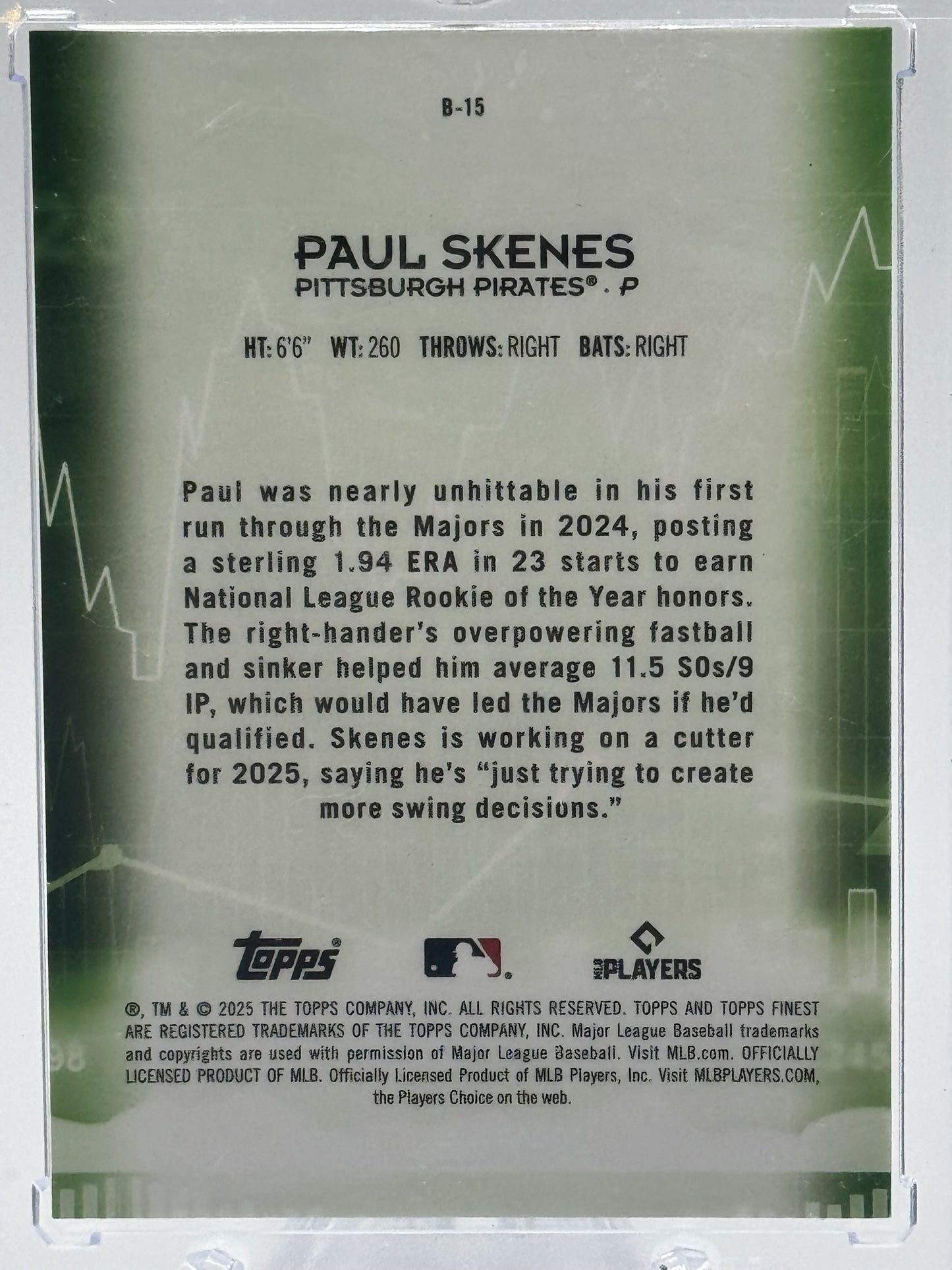 2025 Finest #B-15 Paul Skenes Bullish