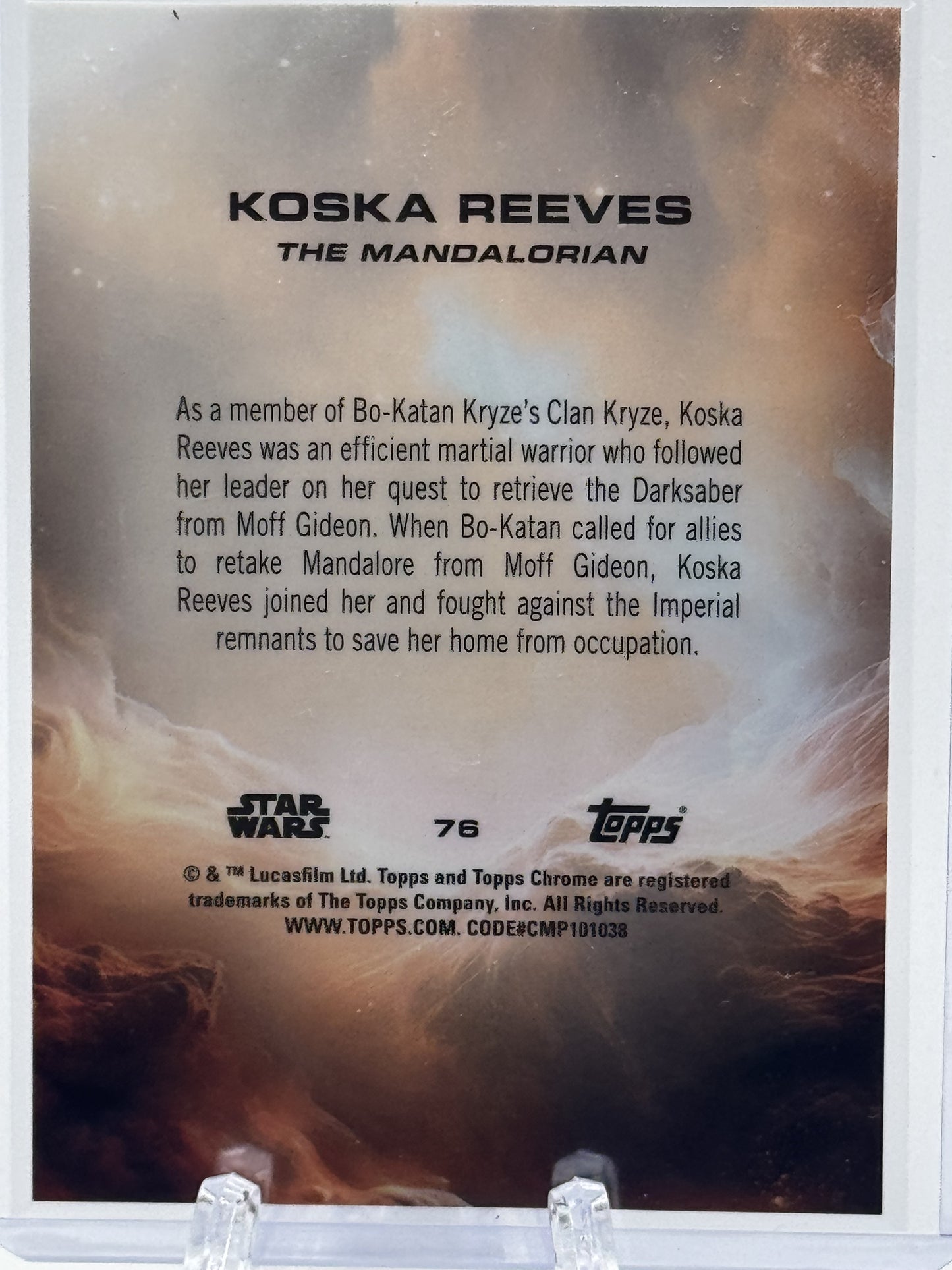 2025 Topps Chrome Star Wars #76 Koska Reeves Rebel Orange Refractor # 15/25