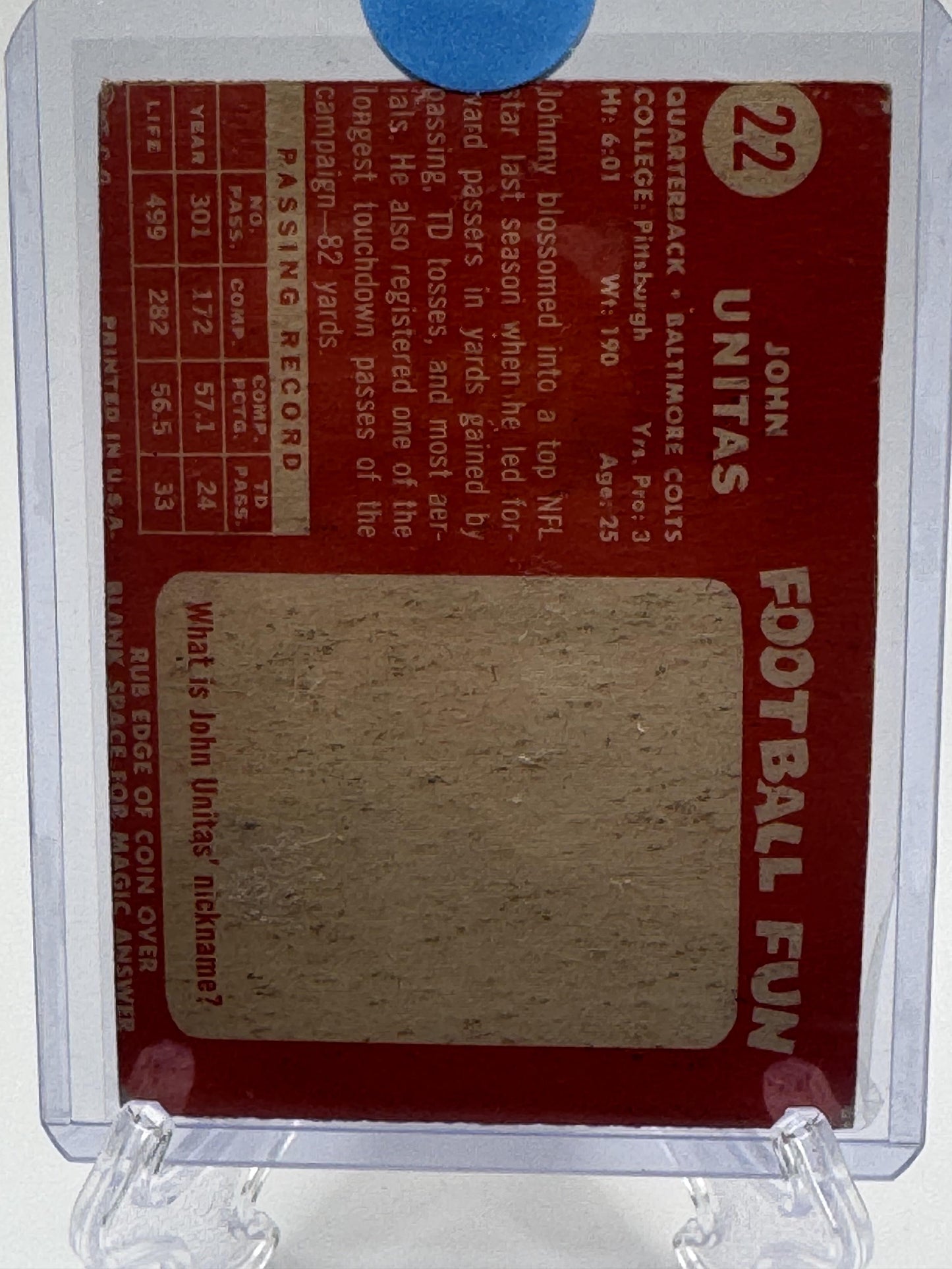 1958 Topps #22 John Unitas