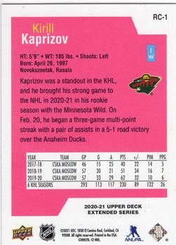 2020-21 Upper Deck #RC-1 Kirill Kaprizov Rookie Class SE