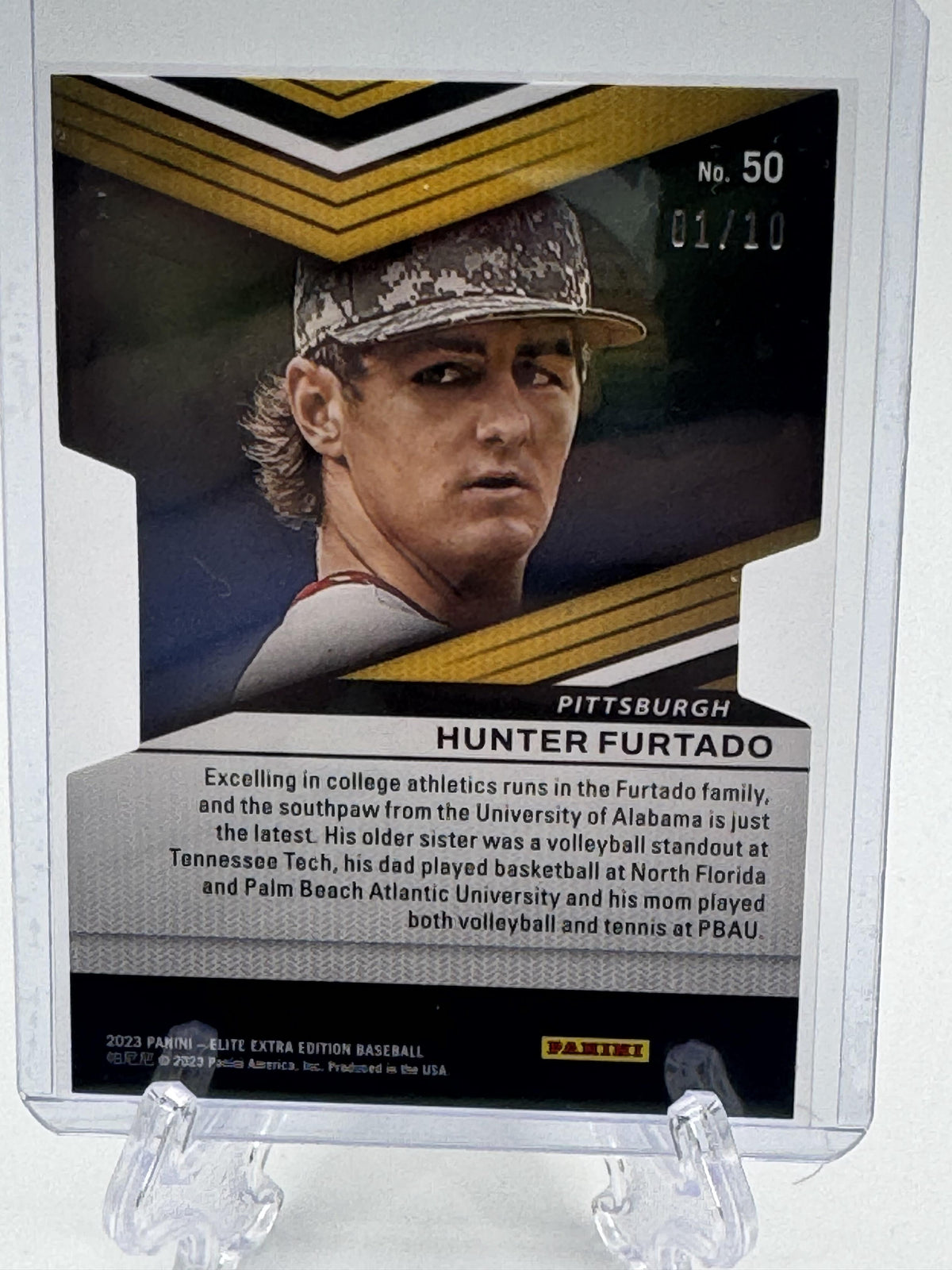2023 Panini Elite Extra Edition #50 Hunter Furtado Status Die Cut Gold # 1/10