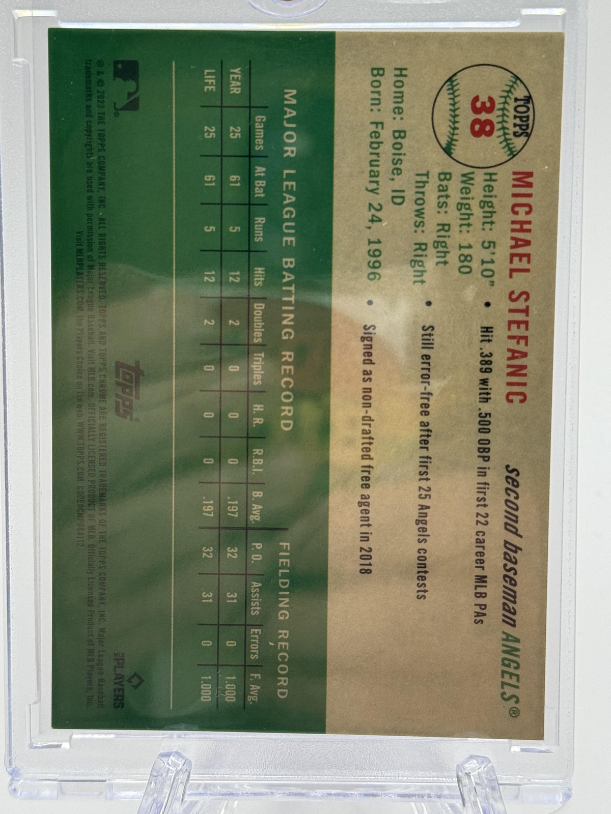 2023 Topps Chrome Platinum Anniversary #38 Michael Stefanic Orange Wave #/25