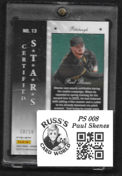 2025 Panini Crusade #13 Paul Skenes Certified Stars Gold #/10