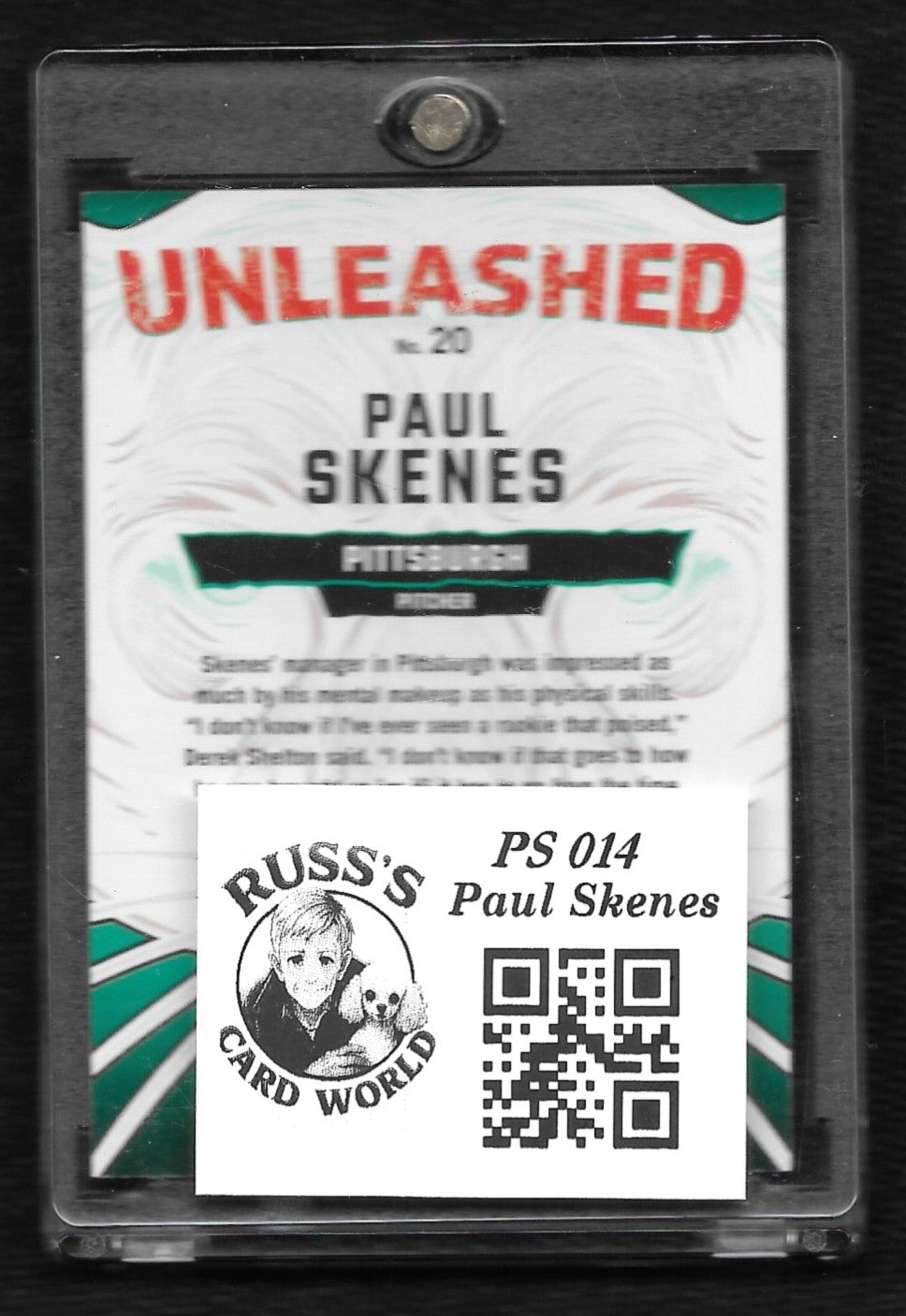 2025 Donruss #20 Paul Skenes Unleashed Gold Ice #/10