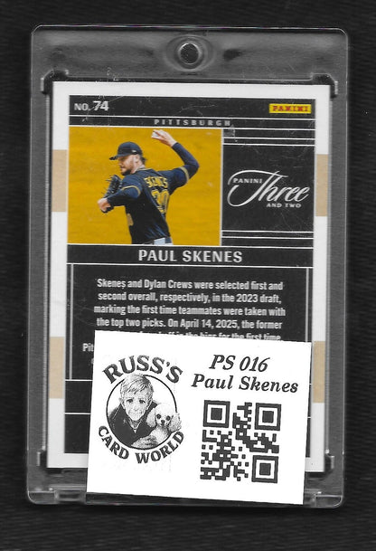 2025 Panini Three and Two #74 Paul Skenes Holo Gold #/10