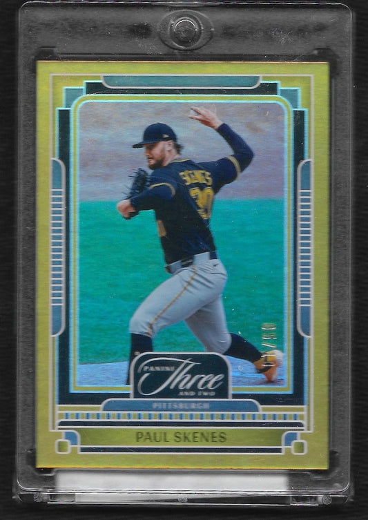 2025 Panini Three and Two #74 Paul Skenes Holo Gold #/10
