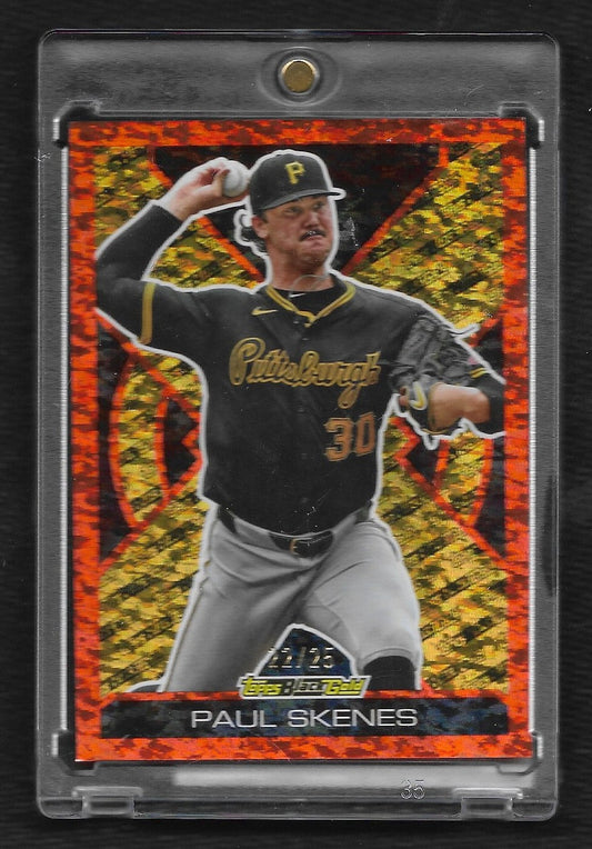 2025 Topps Update #BG-6 Paul Skenes Topps Black Gold Orange Foil # 22/25