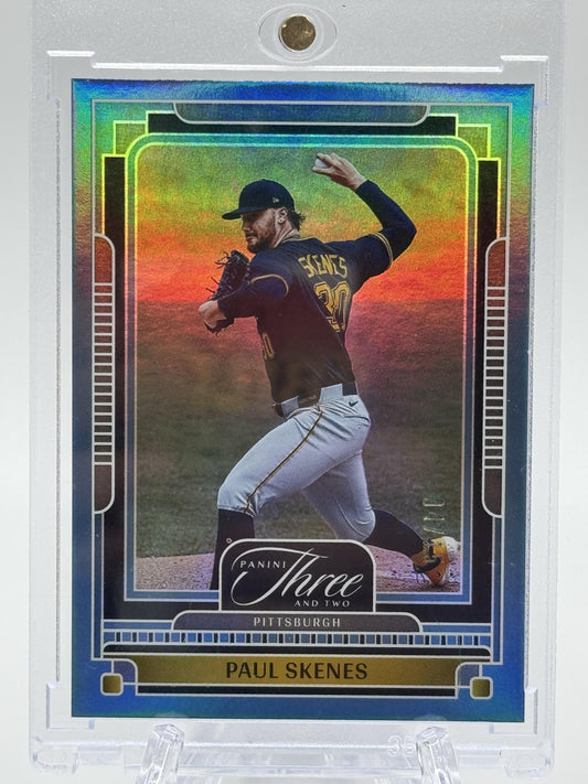 2025 Panini Three and Two #74 Paul Skenes Holo Blue #/15