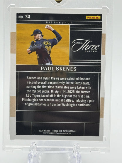 2025 Panini Three and Two #74 Paul Skenes Navy Blue #/25
