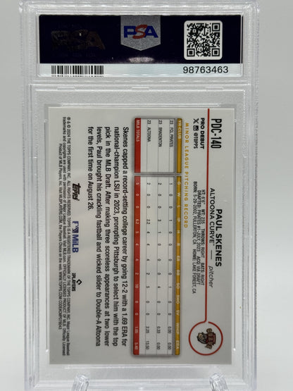2024 Topps Pro Debut #PDC-140 Paul Skenes Orange Mini Diamond PSA 9 #5/25