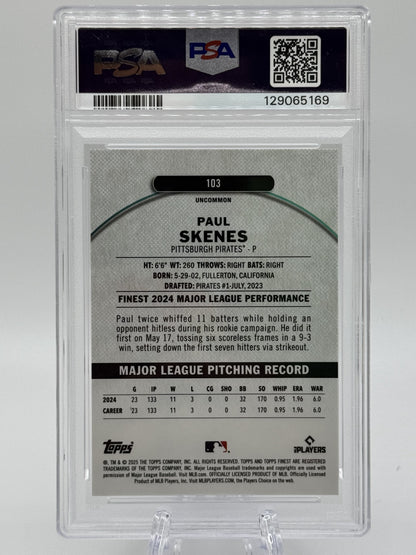 2025 Finest #103 Paul Skenes Pearl Checkerboard PSA 10 10/40