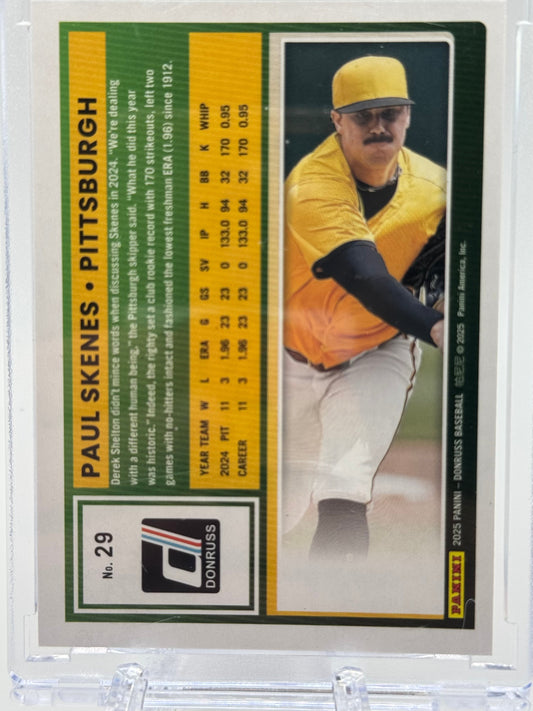 2025 Donruss #29 Paul Skenes Teal # 20/25 Jersey Match