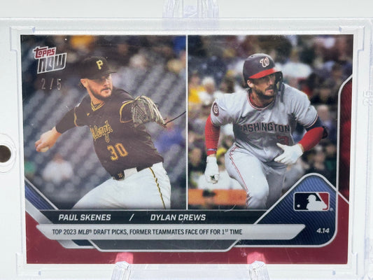 2025 Topps Now #70 Paul Skenes / Dylan Crews Red Foil  # 2/5