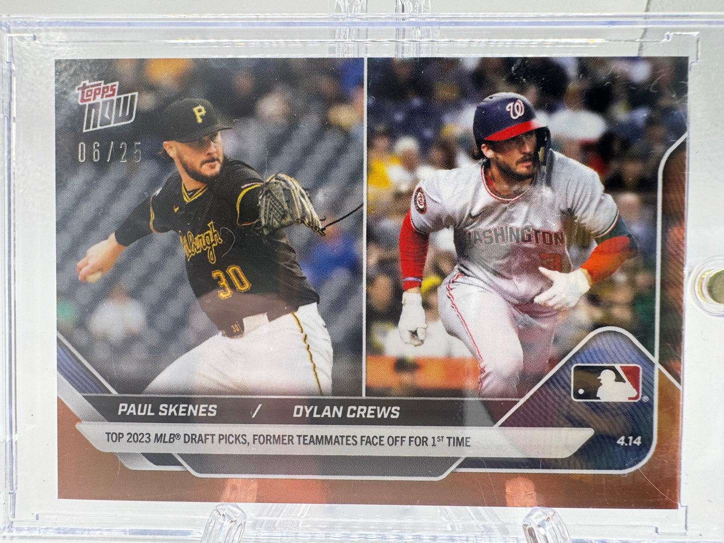 2025 Topps Now #70 Paul Skenes / Dylan Crews Orange Foil # 6/25