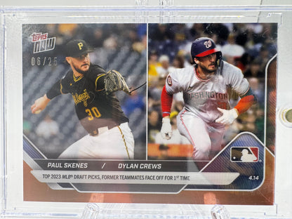 2025 Topps Now #70 Paul Skenes / Dylan Crews Orange Foil # 6/25