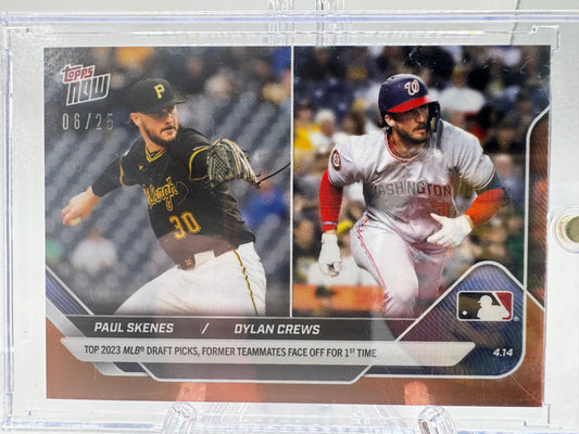 2025 Topps Now #70 Paul Skenes / Dylan Crews Orange Foil # 6/25