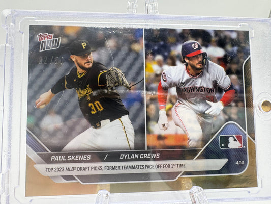 2025 Topps Now #70 Paul Skenes / Dylan Crews Gold Foil # 2/50