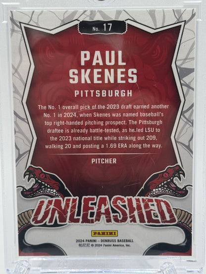 2024 Donruss #17 Paul Skenes Unleashed Green Ice #/15