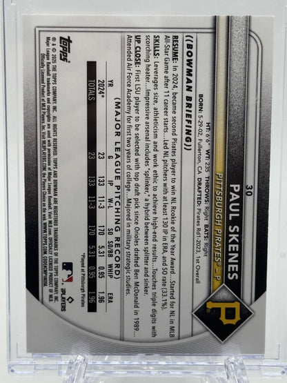 2025 Bowman #30 Paul Skenes Black # 5/10