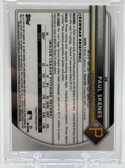 2025 Bowman Chrome Sapphire Edition #30 Paul Skenes Black Sapphire #/10
