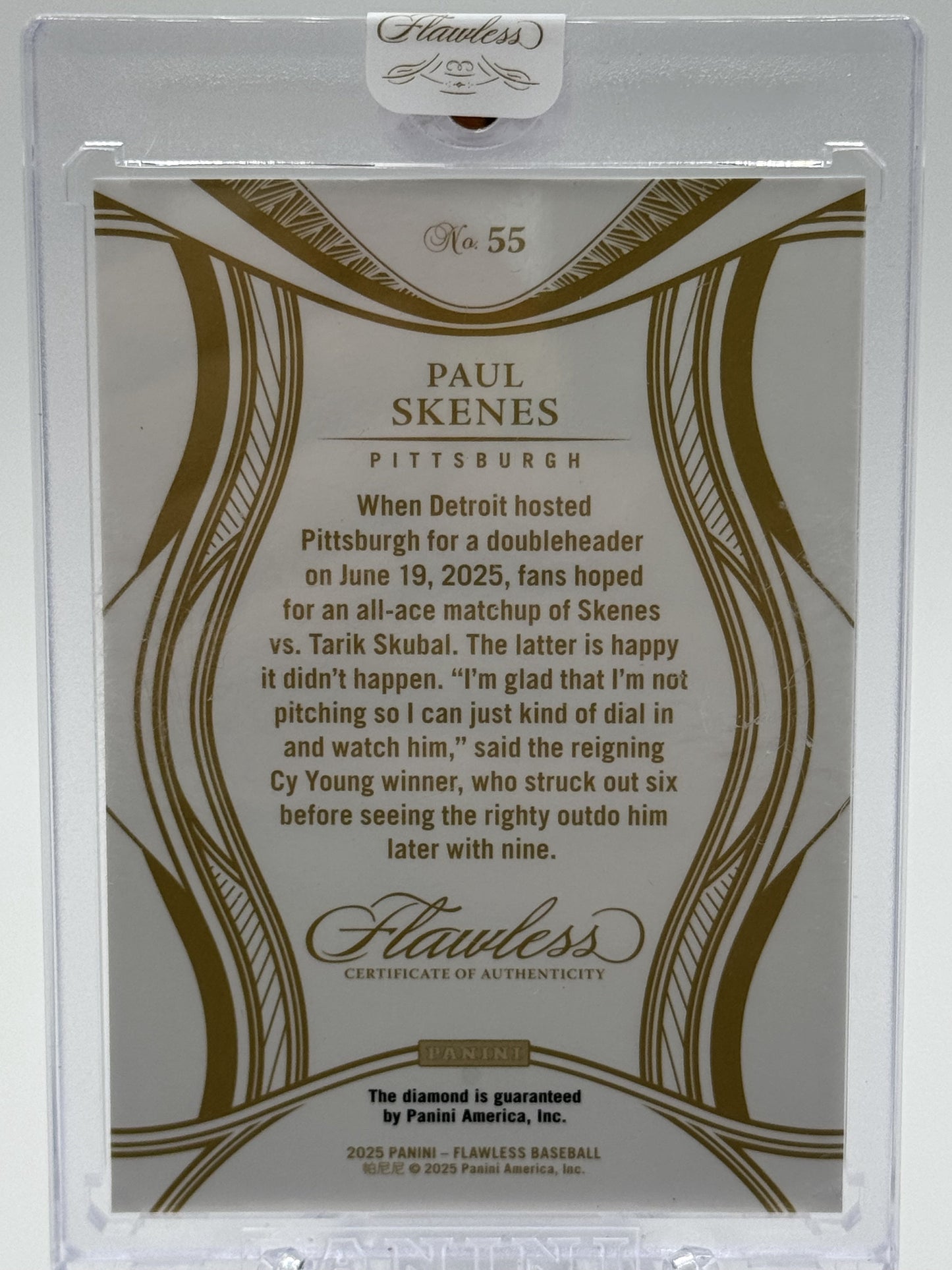 2025 Panini Flawless #55 Paul Skenes Diamond