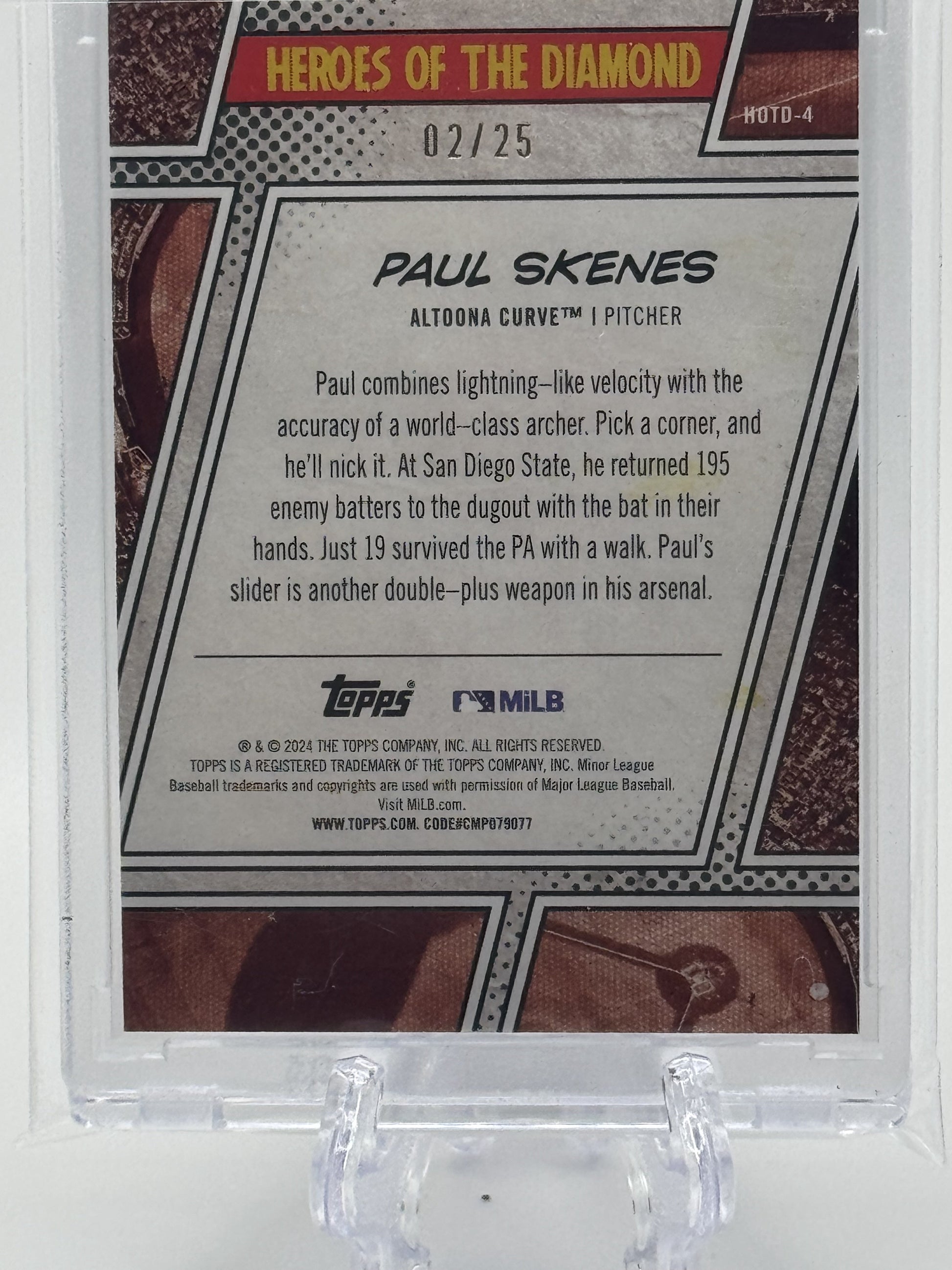 Paul Skenes Heroes Diamond Orange Foil card