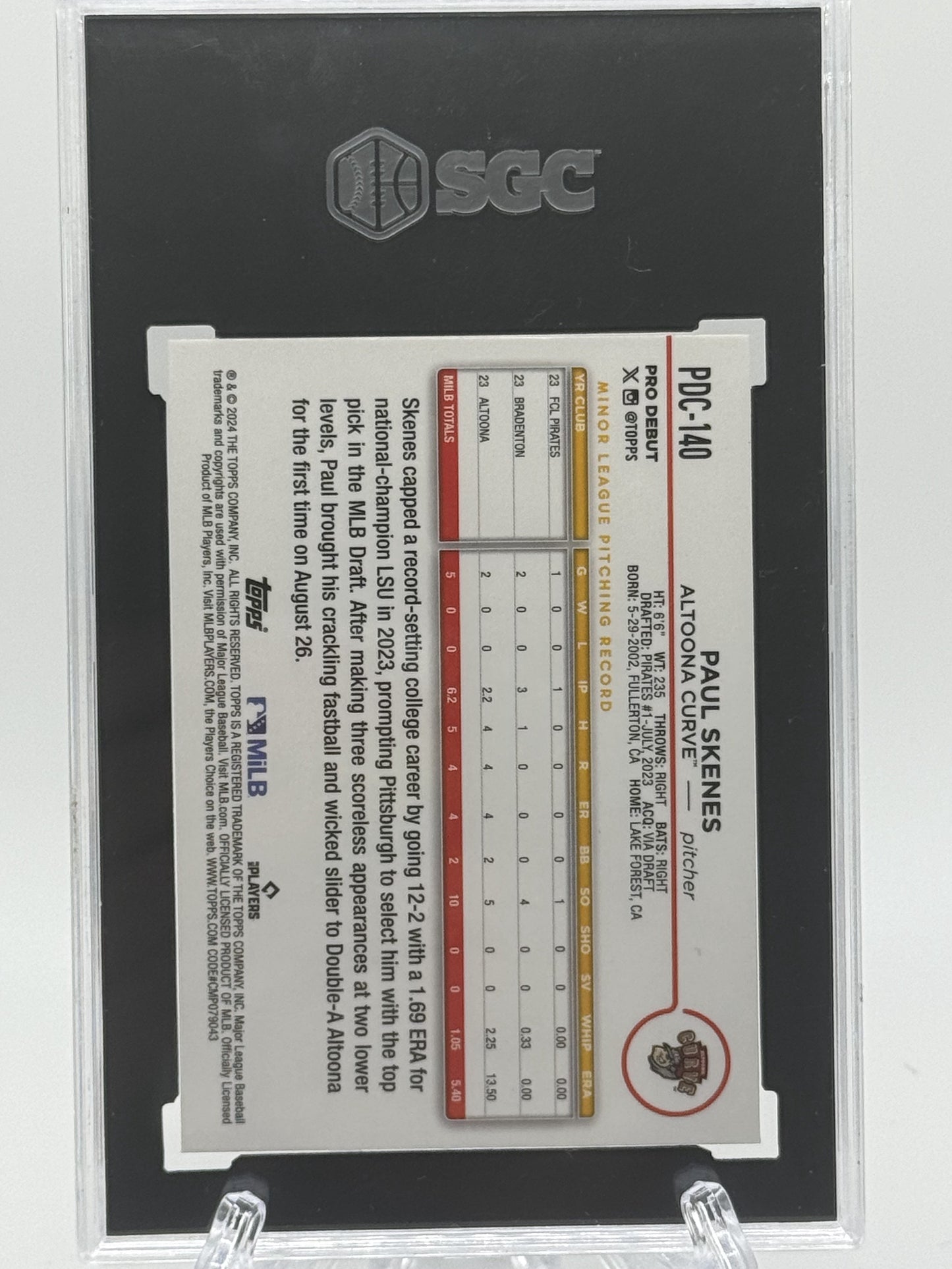 2024 Topps Pro Debut Skenes PDC-140 Chrome Gold Mini 50