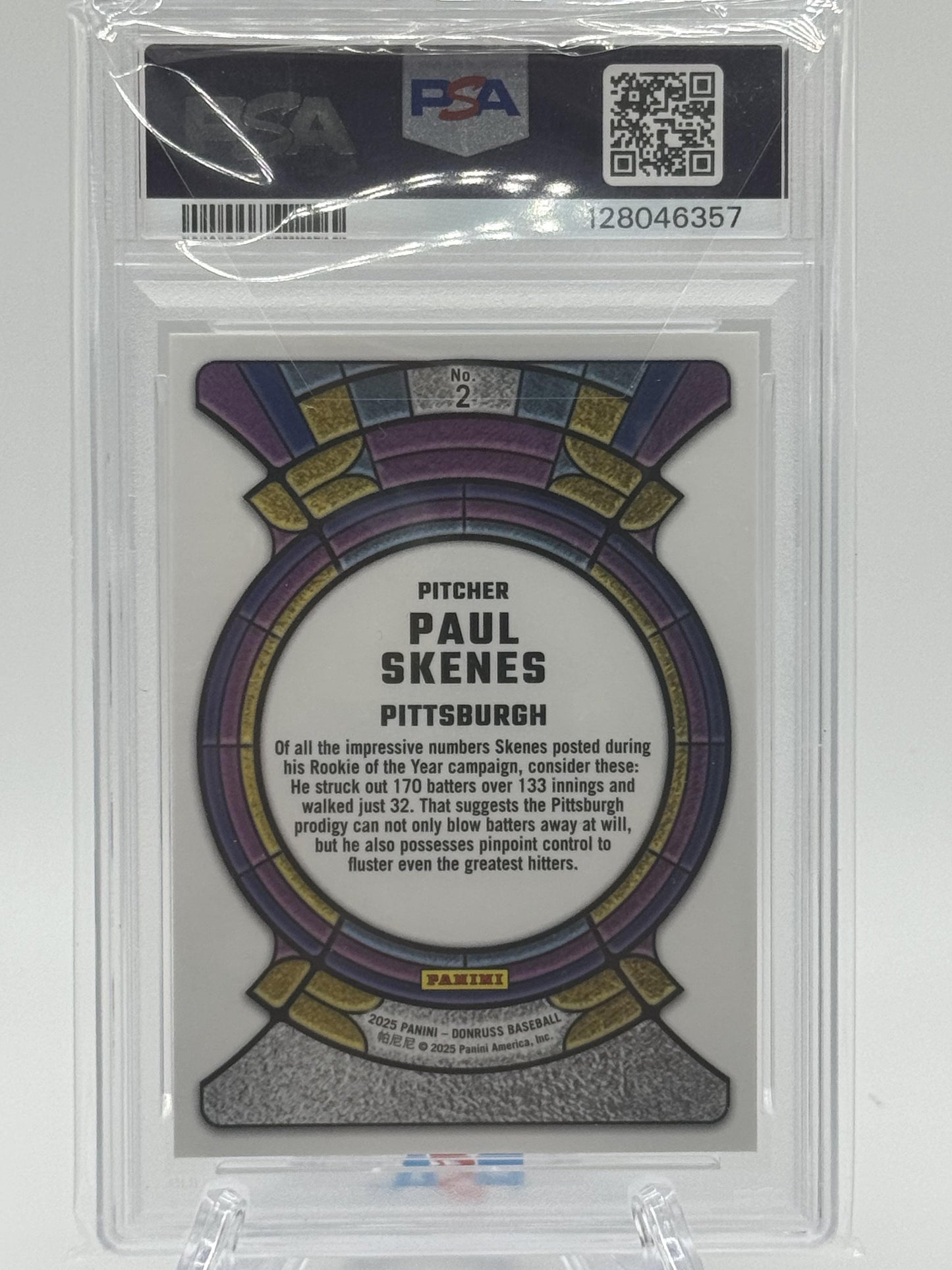 2025 Donruss 2 Paul Skenes Stained Glass PSA 9