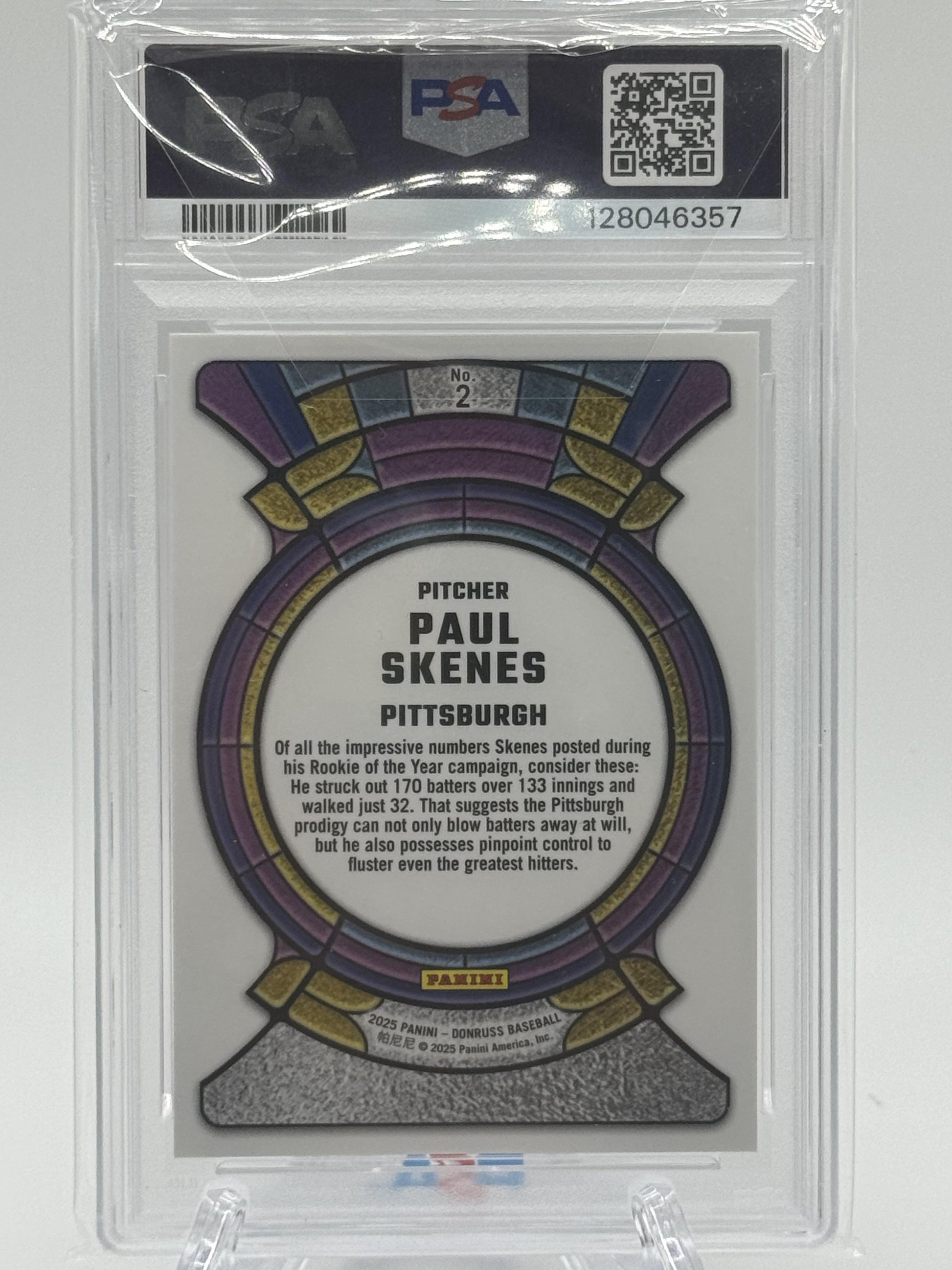 2025 Donruss 2 Paul Skenes Stained Glass PSA 9