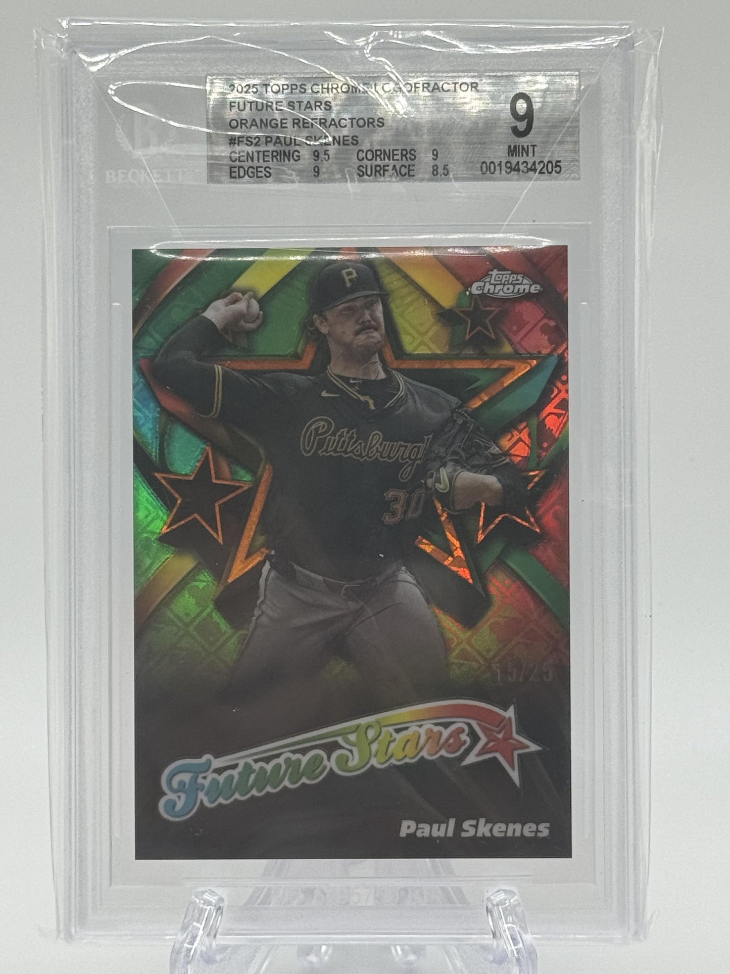 Paul Skenes FS-2 Orange Refractor BGS 9