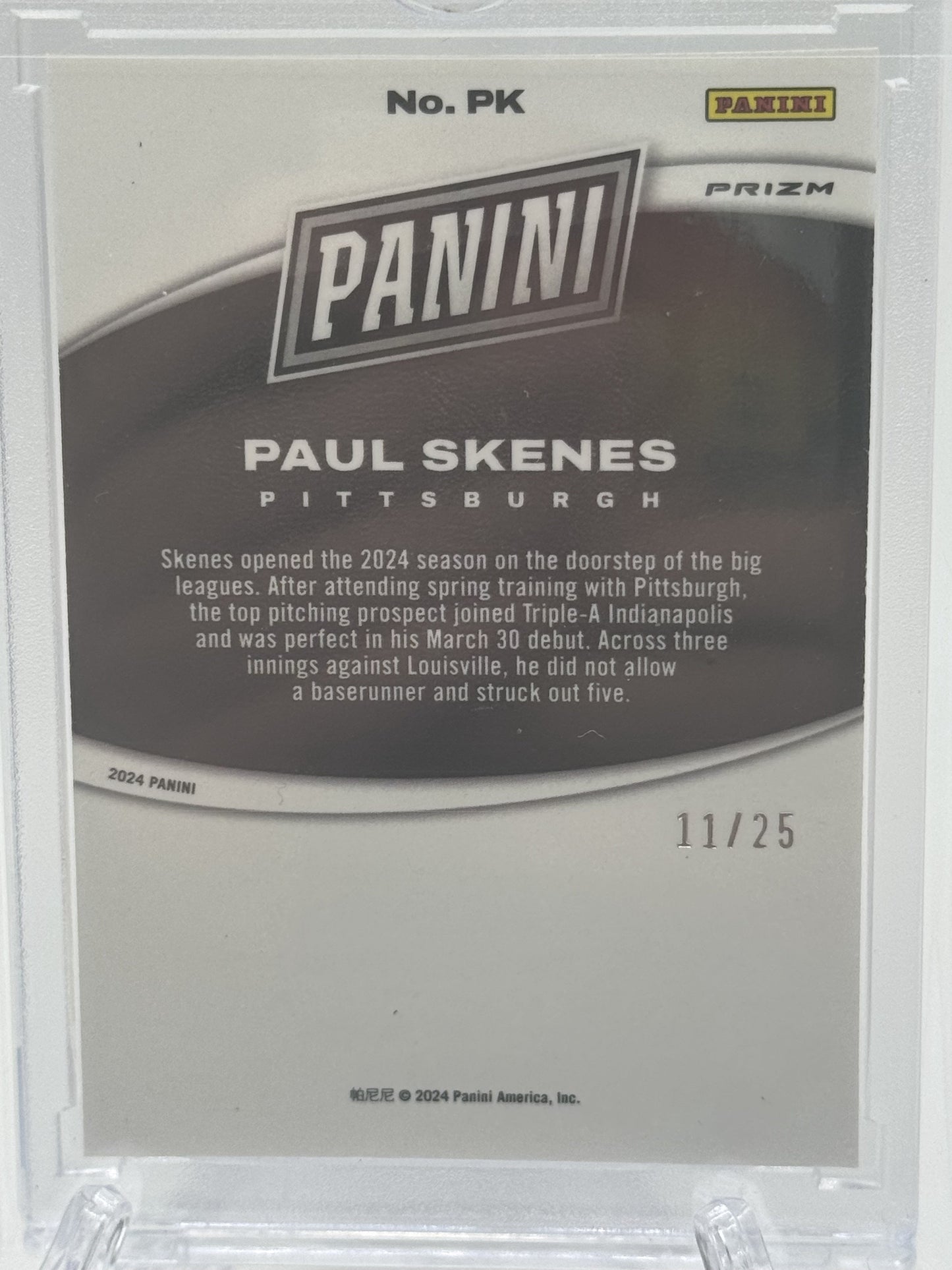 2024 Panini Black Friday Splash of Color Silver Vinyl #PK Paul Skenes 11/25