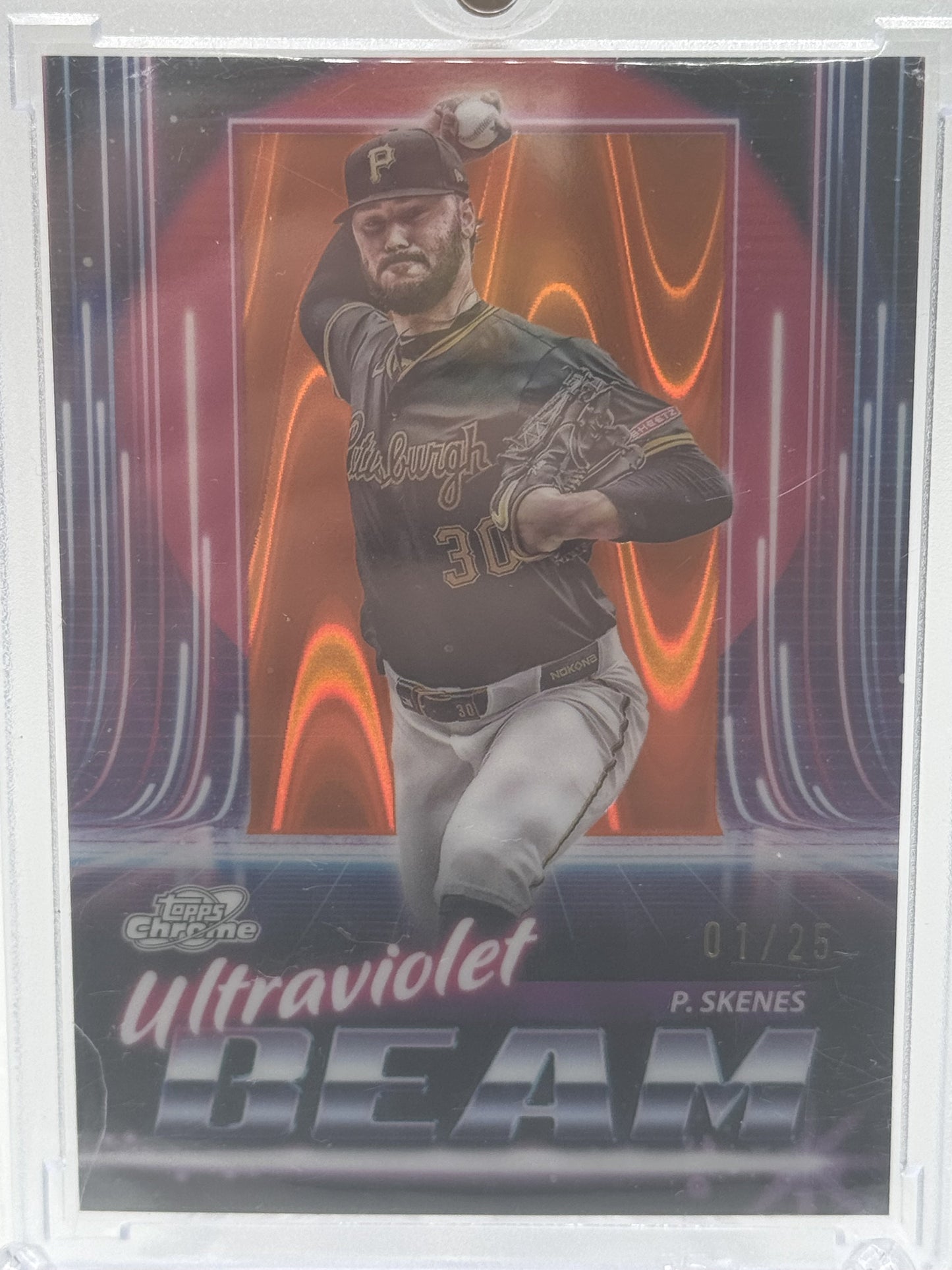 2025 Topps Chrome Cosmic #UB-20 Paul Skenes UB Orange Galactic Refractor # 1/25