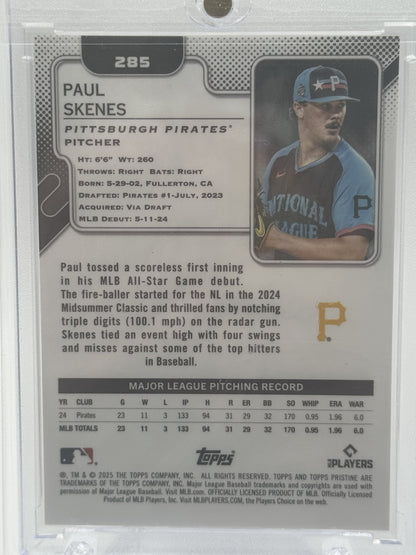 2025 Topps  #285 Paul Skenes Orange Refractor # 20/25