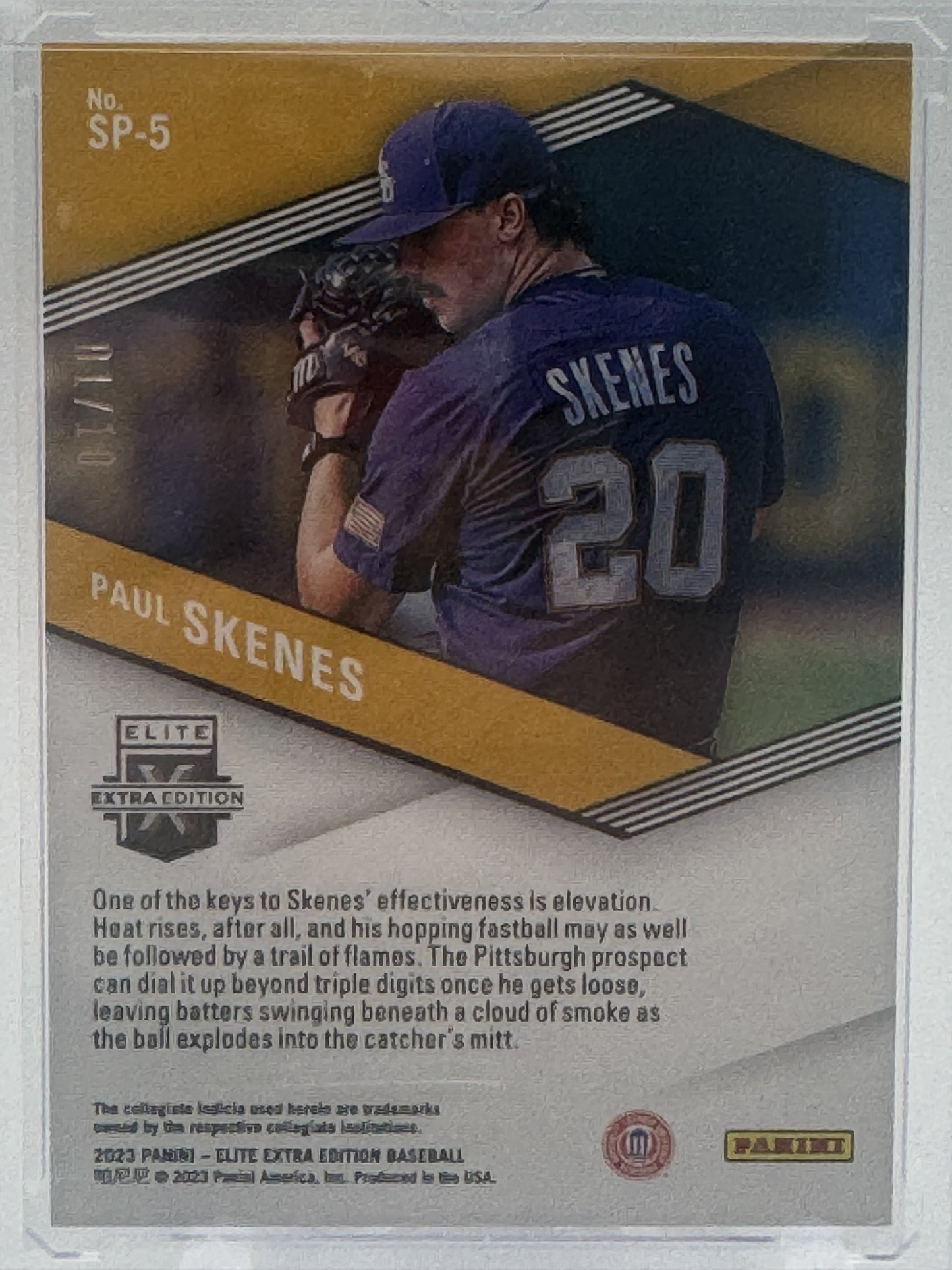 2023 Panini Elite Extra Edition #SP-5 Paul Skenes Spellbound Gold # 1/10