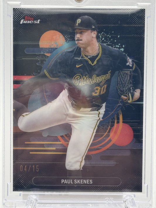 2025 Finest #103 Paul Skenes Black Refractor # 4/15