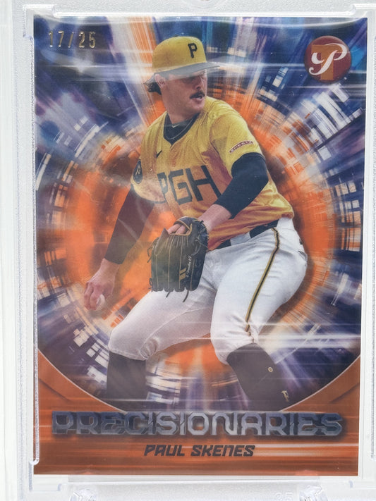 2025 Topps Pristine #PR-1 Paul Skenes Precisionaries Orange Refractor # 18/25