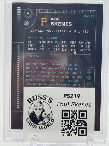 2024 Bowman #BAI-15 Paul Skenes Bowman A.I. Orange Refractors # 13/25