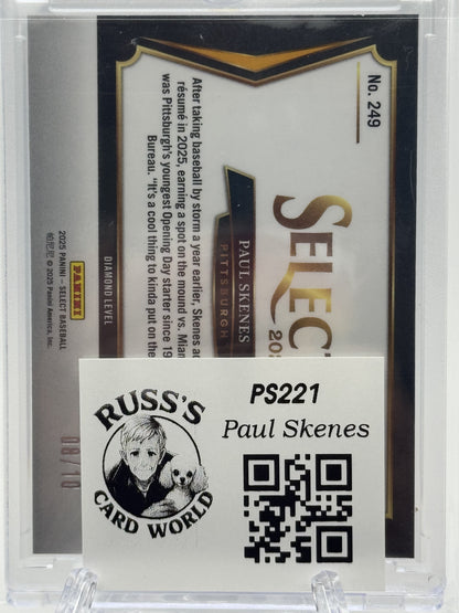 2025 Panini Select #249 Paul Skenes Gold Prizms # 10/10