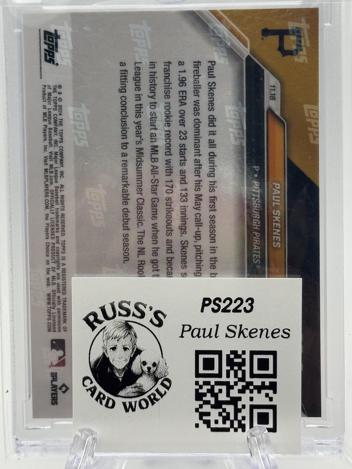 2024-25 Topps Now Off-Season ROY #OS-2 Paul Skenes Season - Red # 9/10