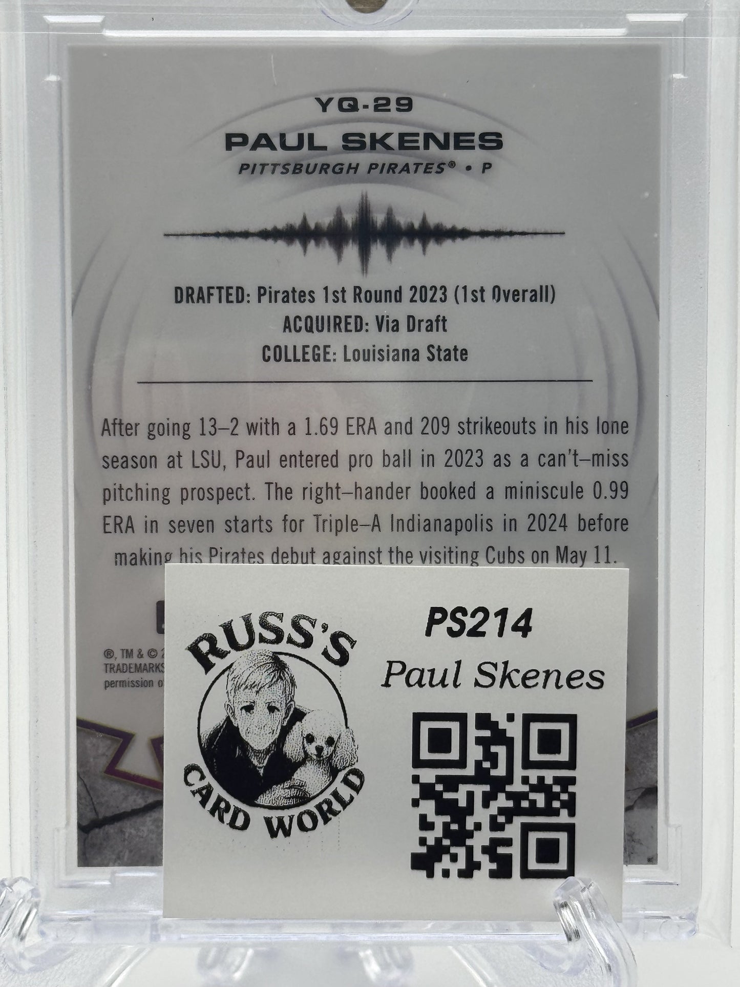 2025 Topps Chrome #YQ-29 Paul Skenes YouthQuake Orange Refractors # 3/25
