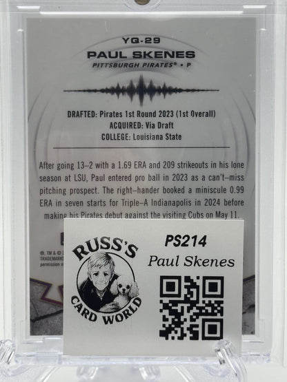 2025 Topps Chrome #YQ-29 Paul Skenes YouthQuake Orange Refractors # 3/25