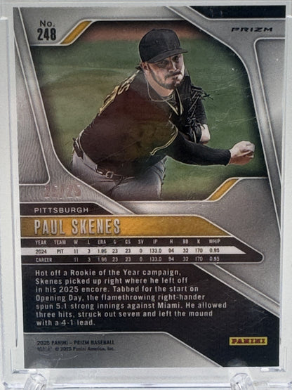2025 Panini Prizm #248 Paul Skenes Green Pulsar Prizms # 25/25