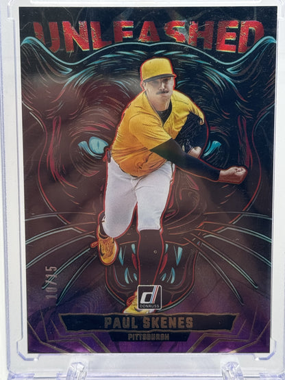 2025 Donruss #20 Paul Skenes Unleashed Purple Laser # 10/15